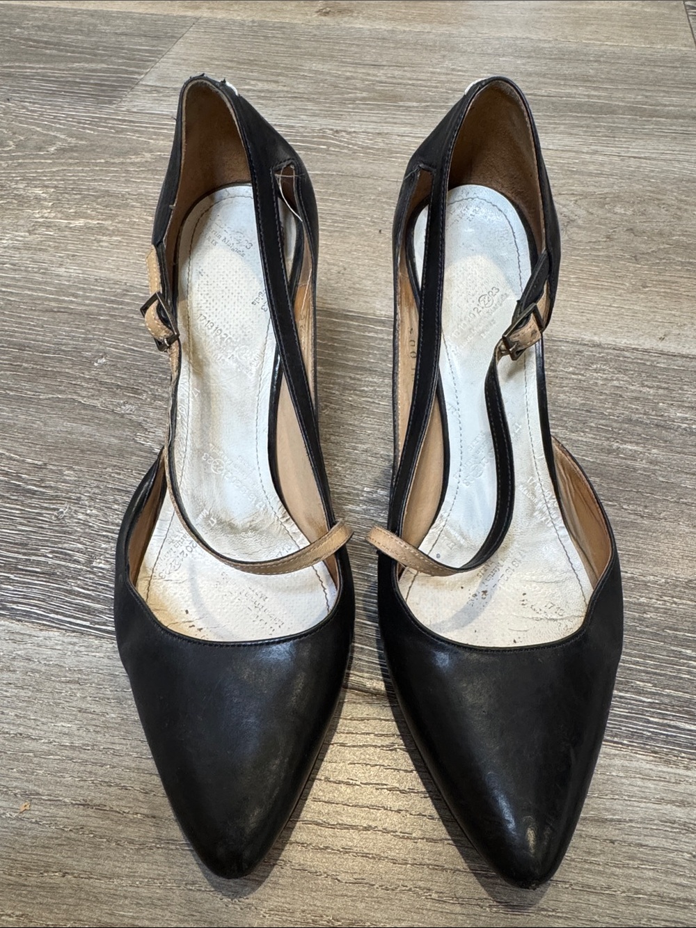 Maison Martin Margiela 2005 After Party Pointed Mary Jane Pump w/ Tan Strap